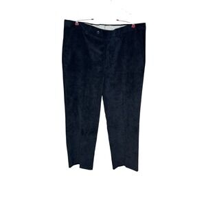 Berle Men Pants Corduroy‎ Straight Leg Flat Front Hi-Rise Cotton Navy Size 38X27